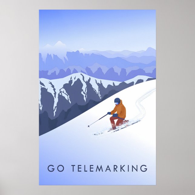 Go Telemarking Travel Poster (Front)