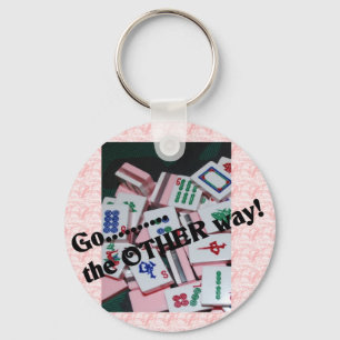 "Go the other way" mah jongg stuff Key Ring