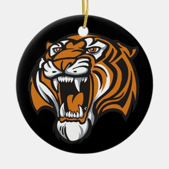 Go Tiger - Graduation - SRF Ceramic Tree Decoration (Front)