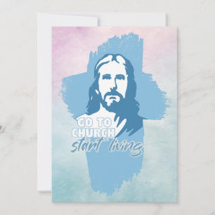 Go To Church...! Jesus Christ. Christian Preacher Holiday Card