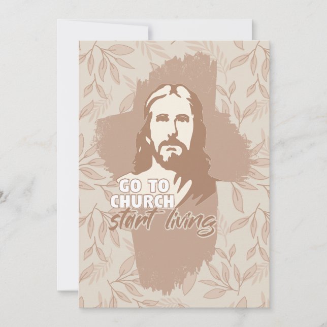 Go To Church...! Jesus Christ. Christian Preacher Invitation (Front)