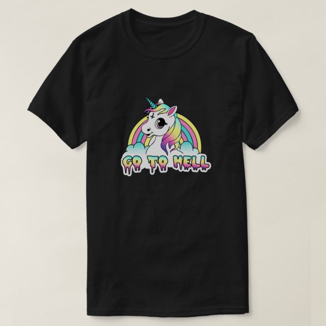 Go To Hell Pastel Goth Unicorn  Classic T-Shirt (Design Front)