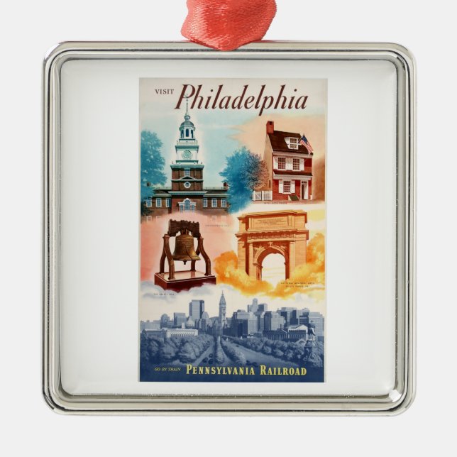 Go To Phila.on The Pennsylvania Railroad   Metal Tree Decoration (Front)