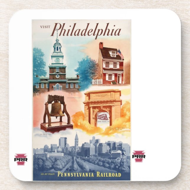 Go to Philadelphia on The PRR       Coaster (Front)