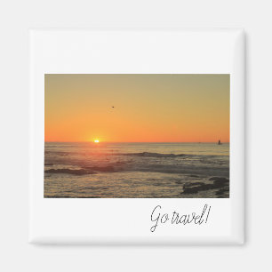 Go travel Sunset Ocean Yacht Magnet