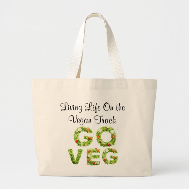 Go Veg Large Tote Bag (Front)