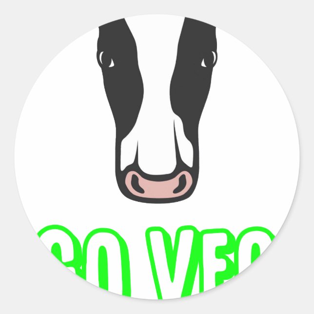 Go Veg ©  Logo Classic Round Sticker (Front)