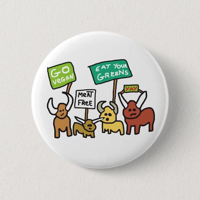 Go Vegan 6 Cm Round Badge (Front)