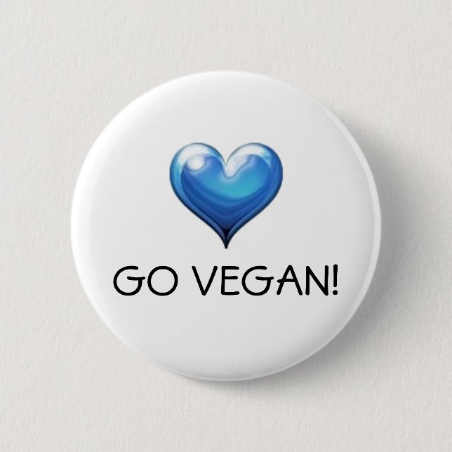 Go Vegan! 6 Cm Round Badge (Front)
