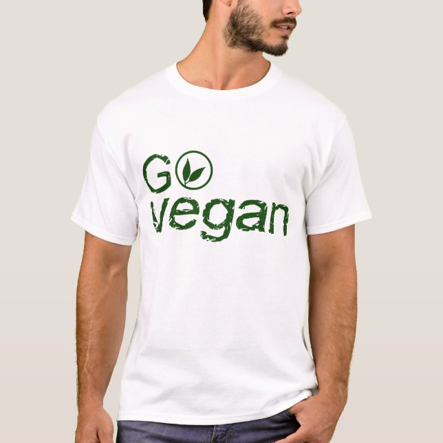 Go Vegan - basic white T-shirt (Front)