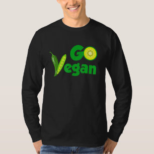 Go Vegan Bean Kiwi Vegetarian T-Shirt