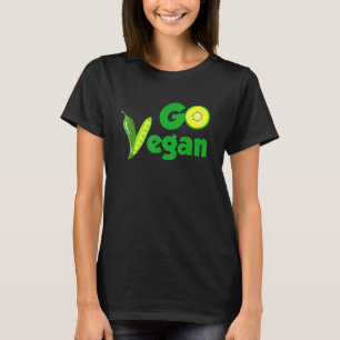 Go Vegan Bean Kiwi Vegetarian T-Shirt
