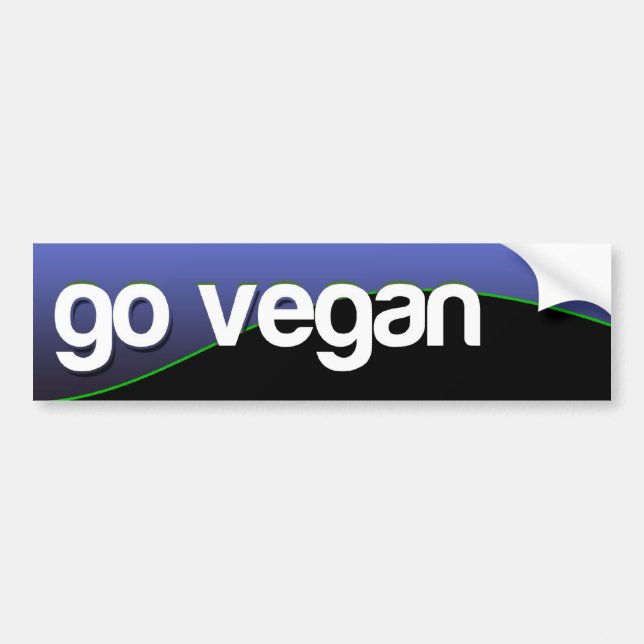 GO VEGAN - blue Bumper Sticker (Front)