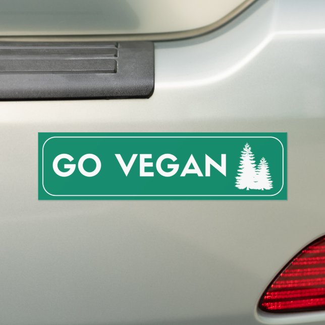 GO VEGAN bumper sticker (On Car)