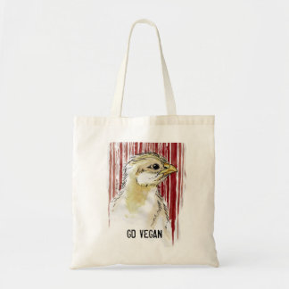 GO VEGAN Chick Barcode Tote Bag