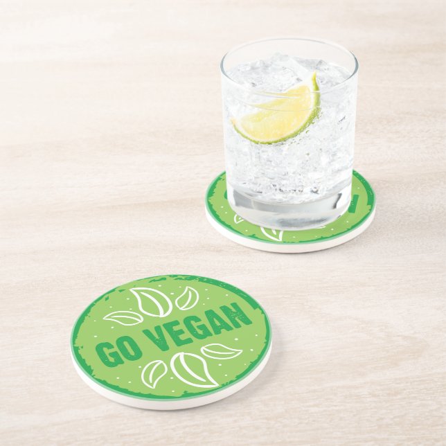 Go Vegan Coaster (Side)