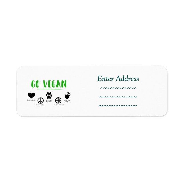 Go vegan for the planet address label Sticker (Front)