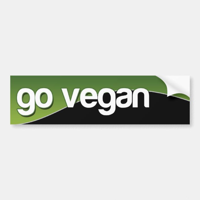 GO VEGAN - green Bumper Sticker (Front)