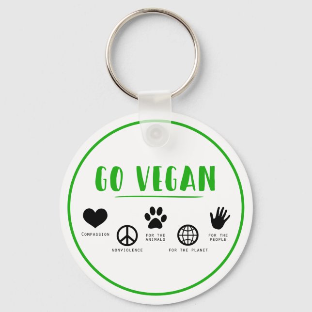 Go Vegan Key Ring (Front)