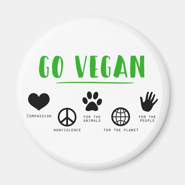 Go Vegan Magnet (Front)