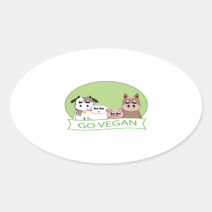 Go Vegan Oval Sticker