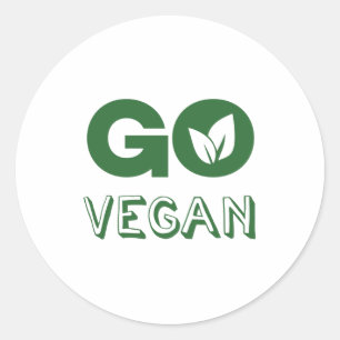 Go Vegan Plant Based Nutrition Veganism Classic Round Sticker