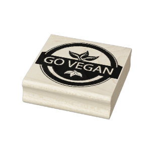 Go Vegan  Rubber Stamp
