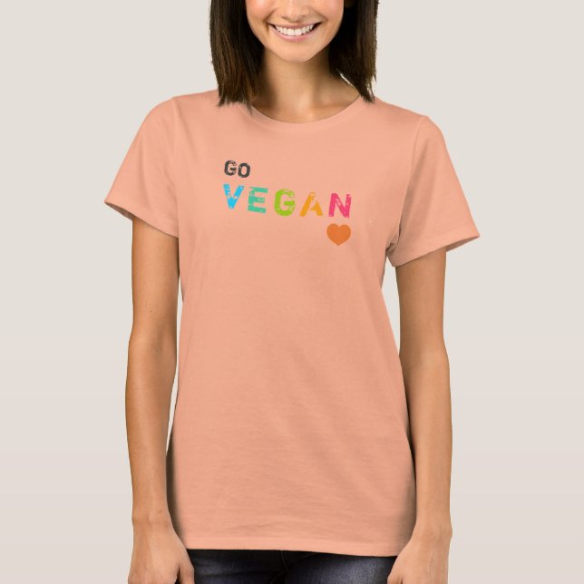 GO vegan -  white - Customised T-Shirt (Front)