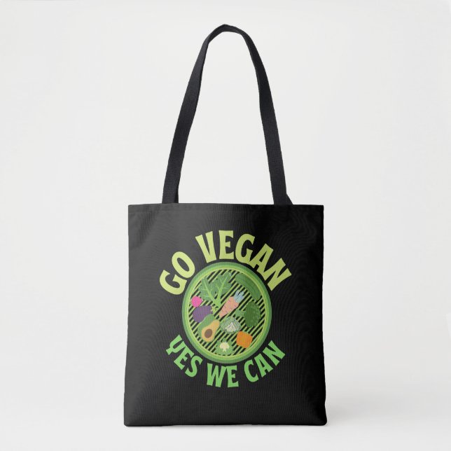 Go Vegan yes we can Tote Bag (Front)