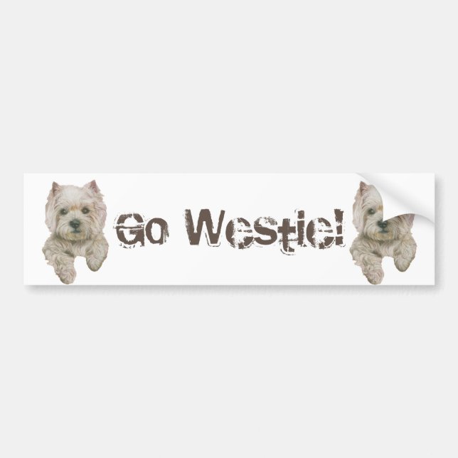 Go Westie bumper sticker (Front)