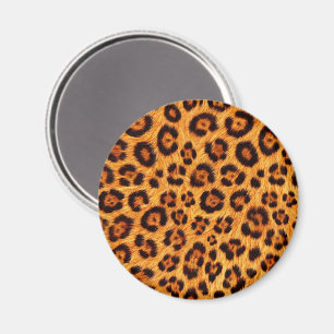 Go Wild Leopard Print Gold Orange Amber Fur Look Magnet
