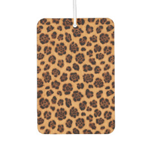 Go Wild Leopard Print Gold Tan Orange Fur Look Car Air Freshener
