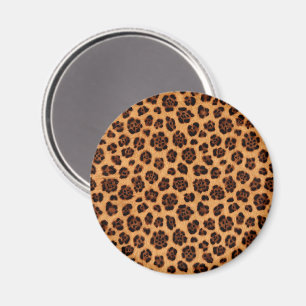 Go Wild Leopard Print Gold Tan Orange Fur Look Magnet