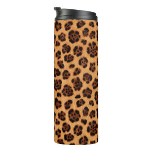 Go Wild Leopard Print Golden Brown Burnt Orange Thermal Tumbler