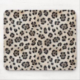 Go Wild Snow Leopard Warm Faux Fur Look  Mouse Pad
