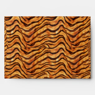 Go Wild Wavy Tiger Stripes Orange Dark Brown Envelope