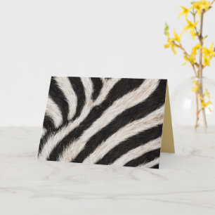 Go Wild Zebra Stripe Black White Faux Fur Look  Card