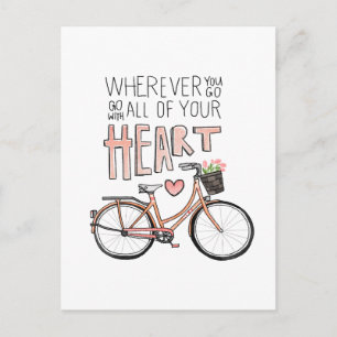 Go With All Of Your Heart – Vintage Bicycle Postcard