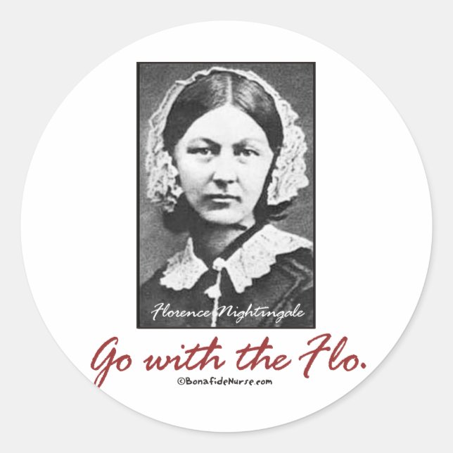 Go with Florence Nightingale Classic Round Sticker (Front)