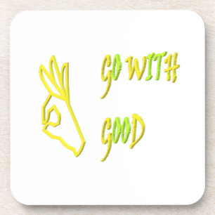 GO WITH GOOD LOGO TYPE MESSAGE DESIGN WORDS      COASTER