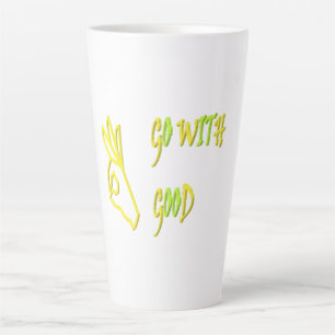 GO WITH GOOD LOGO TYPE MESSAGE DESIGN WORDS LATTE MUG