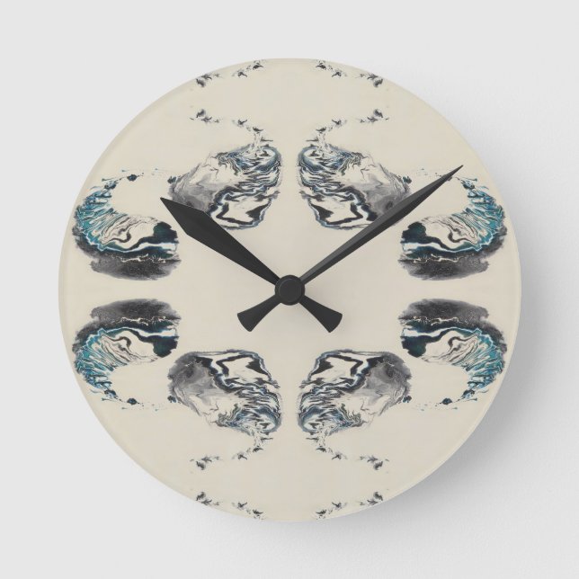 Go With the Flow - Acrylic Pouring Round Clock (Front)