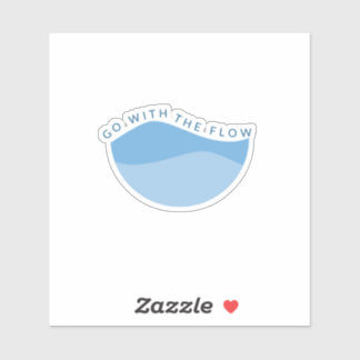 Go With the Flow Blue Vinyl Sticker