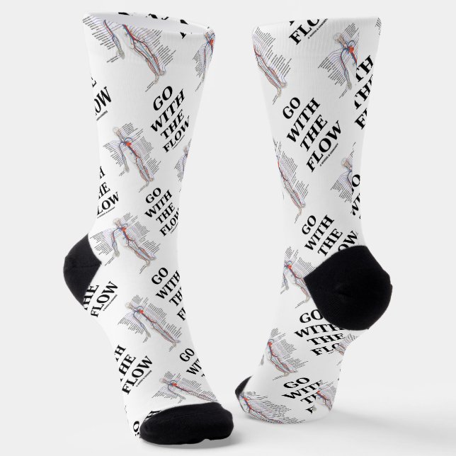 Go With The Flow Circulatory System Advice Humour Socks (Angled)