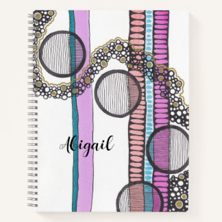 Go with the flow, personalised, original artwork notebook