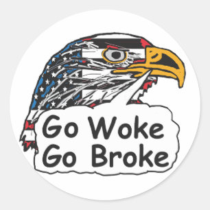 Go Woke Go Broke Classic Round Sticker
