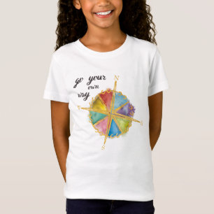 Go Your Own Way Quote With Coloured Compass T-Shirt