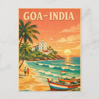 Goa, India, in a classic retro travel Postcard