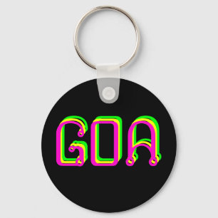 Goa psychedelic key holder ring