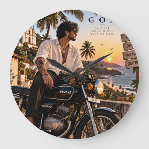 Goa • Salt Air Clear Minds Happier Days • Same Roa Large Clock